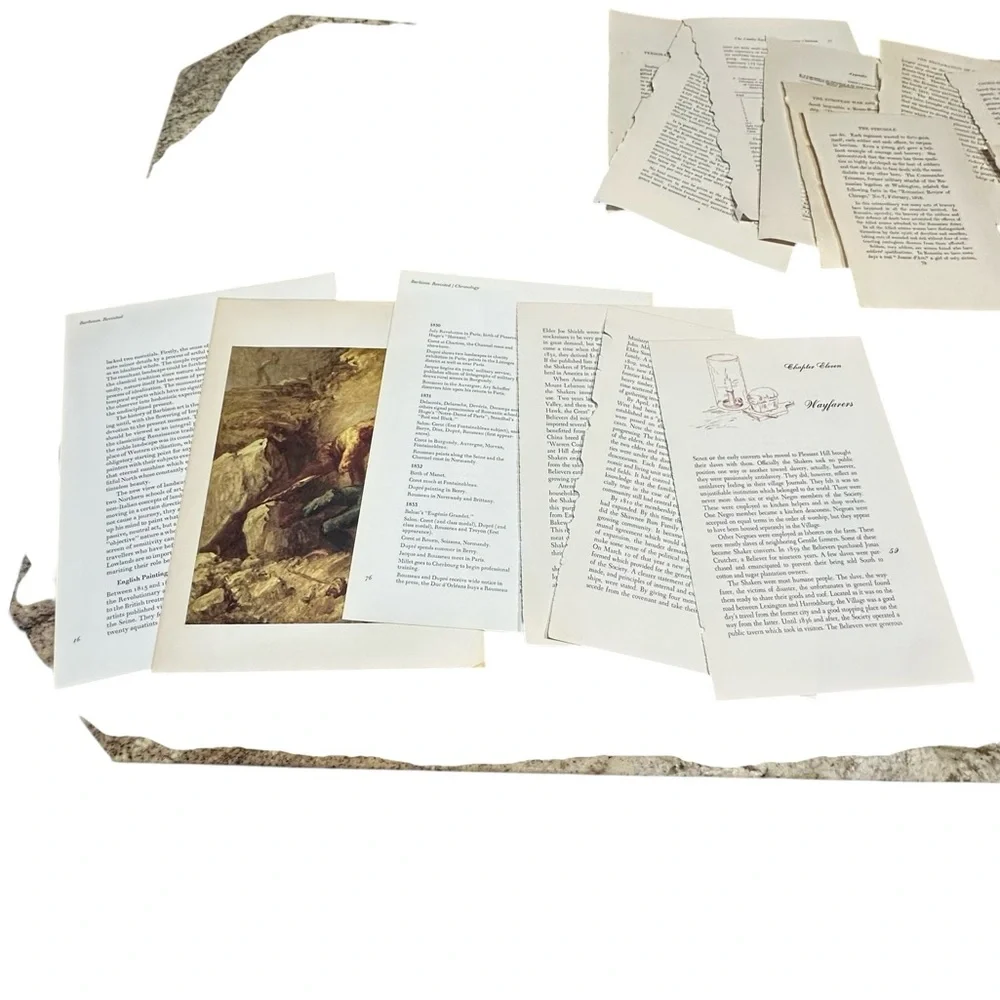 Authentic Vintage Paper Ephemera Book Page Lot